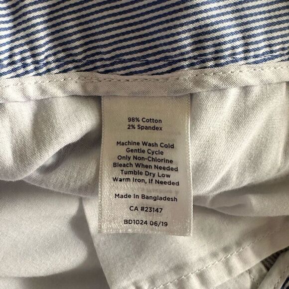 Talbots Stripe Seersucker Chino Shorts Womens 4 Blue Coastal Preppy - Picture 6 of 10